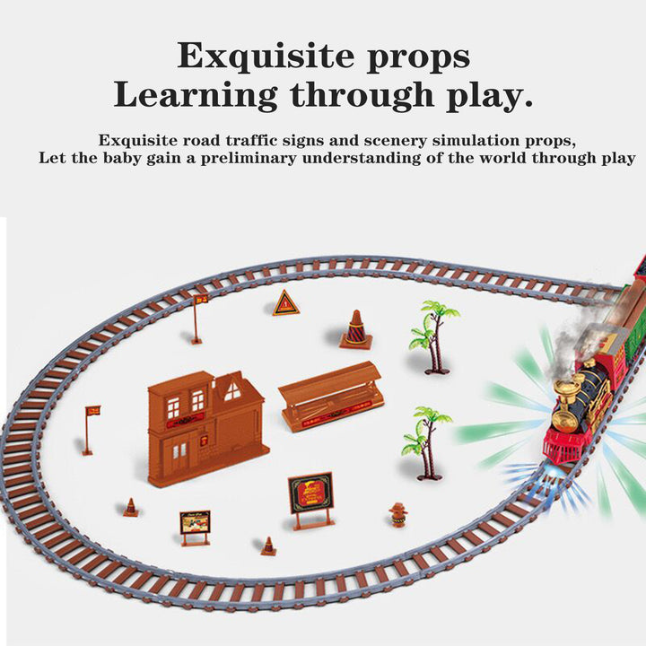 220/251Pcs/Set Electric Track Train Toy with Light Sound Educational Spraying Classical Train Toy Boys Girls Gift Image 9