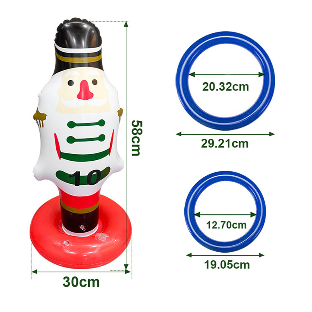 Christmas Inflatable Ring Toss Game Santa Nutcracker Toy Set Interactive Parent-Child Game Party Decorations Outdoor Image 11