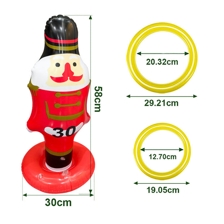 Christmas Inflatable Ring Toss Game Santa Nutcracker Toy Set Interactive Parent-Child Game Party Decorations Outdoor Image 12