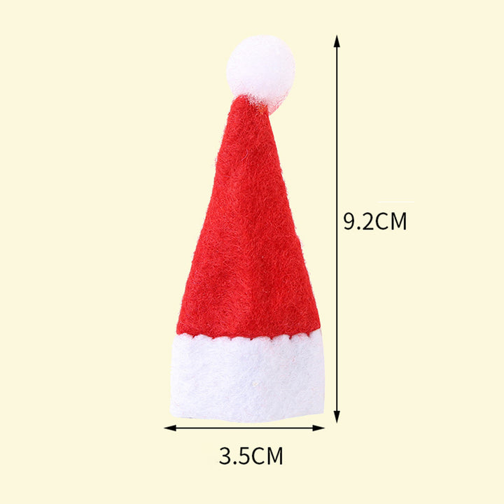 20 Pcs Christmas Candy Hat Finger Cap Lollipop Decoration Hats Mini Santa Hat Year Party Table Dinner Decoration Wine Image 4