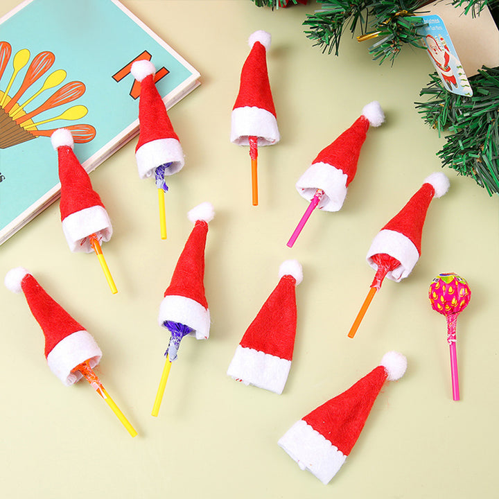 20 Pcs Christmas Candy Hat Finger Cap Lollipop Decoration Hats Mini Santa Hat Year Party Table Dinner Decoration Wine Image 11