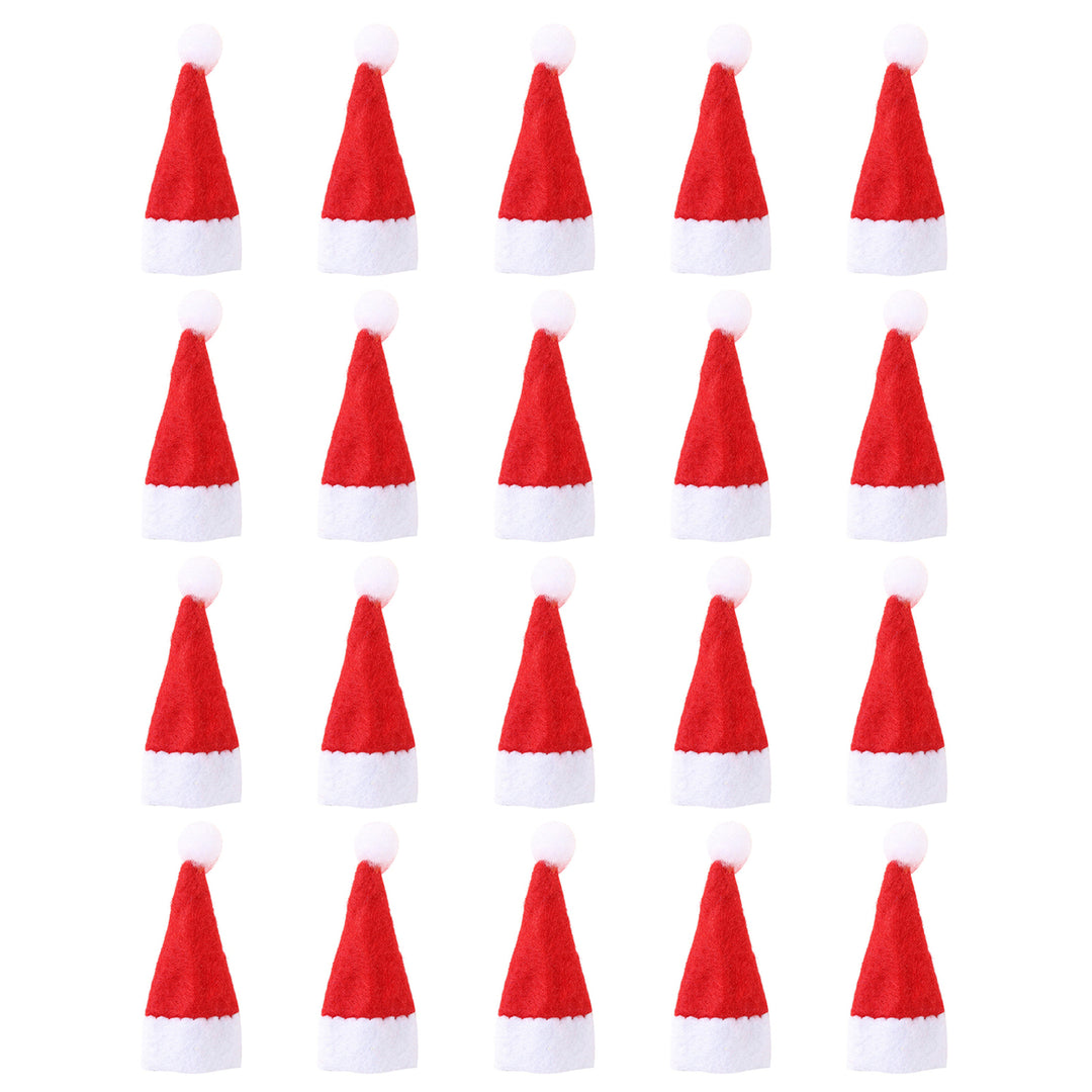 20 Pcs Christmas Candy Hat Finger Cap Lollipop Decoration Hats Mini Santa Hat Year Party Table Dinner Decoration Wine Image 12