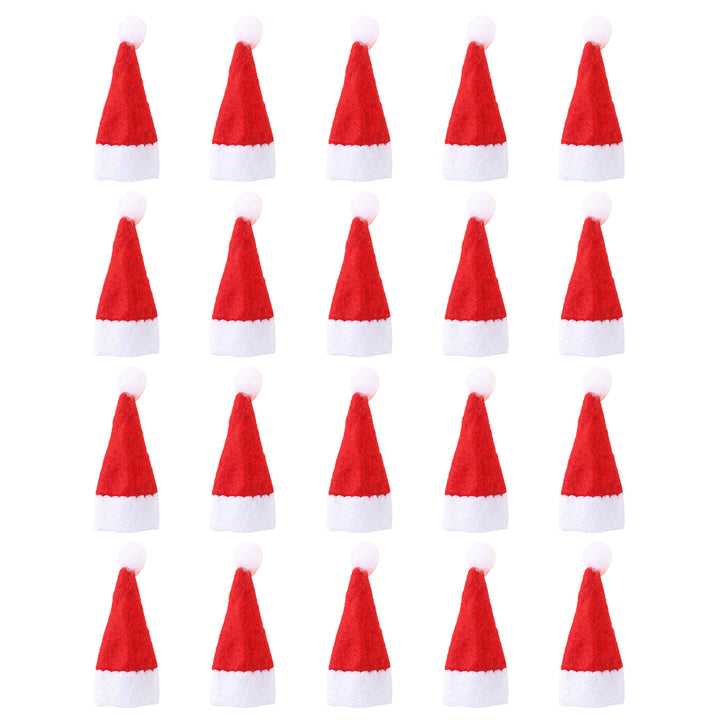 20 Pcs Christmas Candy Hat Finger Cap Lollipop Decoration Hats Mini Santa Hat Year Party Table Dinner Decoration Wine Image 12