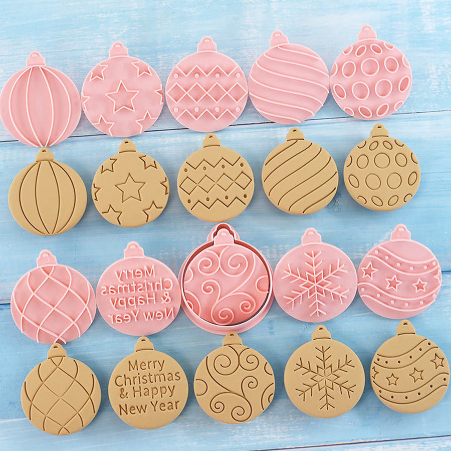 10Pcs Christmas Cookie Cutter Set Mini Stamps for Baking Food-Grade Snowflake Santa Sugar Cookie Molds for Holiday Image 1