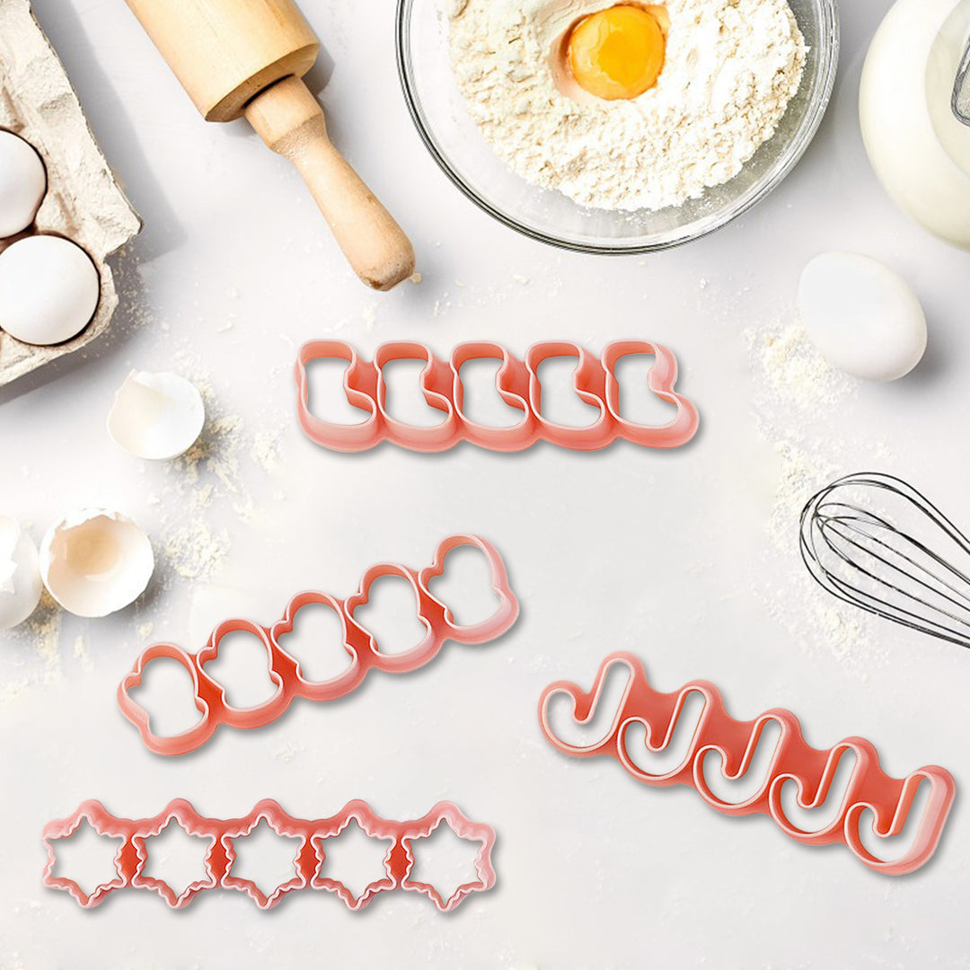 6Pcs Christmas Cookie Cutters Mini 3D Stamps for Baking DIY Press Molds Gingerbread Man Christmas Tree Snowflake Kitchen Image 10