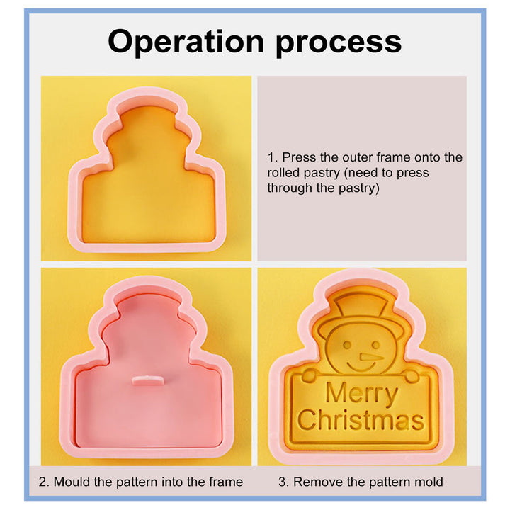 8Pcs Christmas Cookie Cutter Set 3D Mini Stamps for Baking DIY Press Molds Christmas Tree Snowman Santa Snowflake Merry Image 12