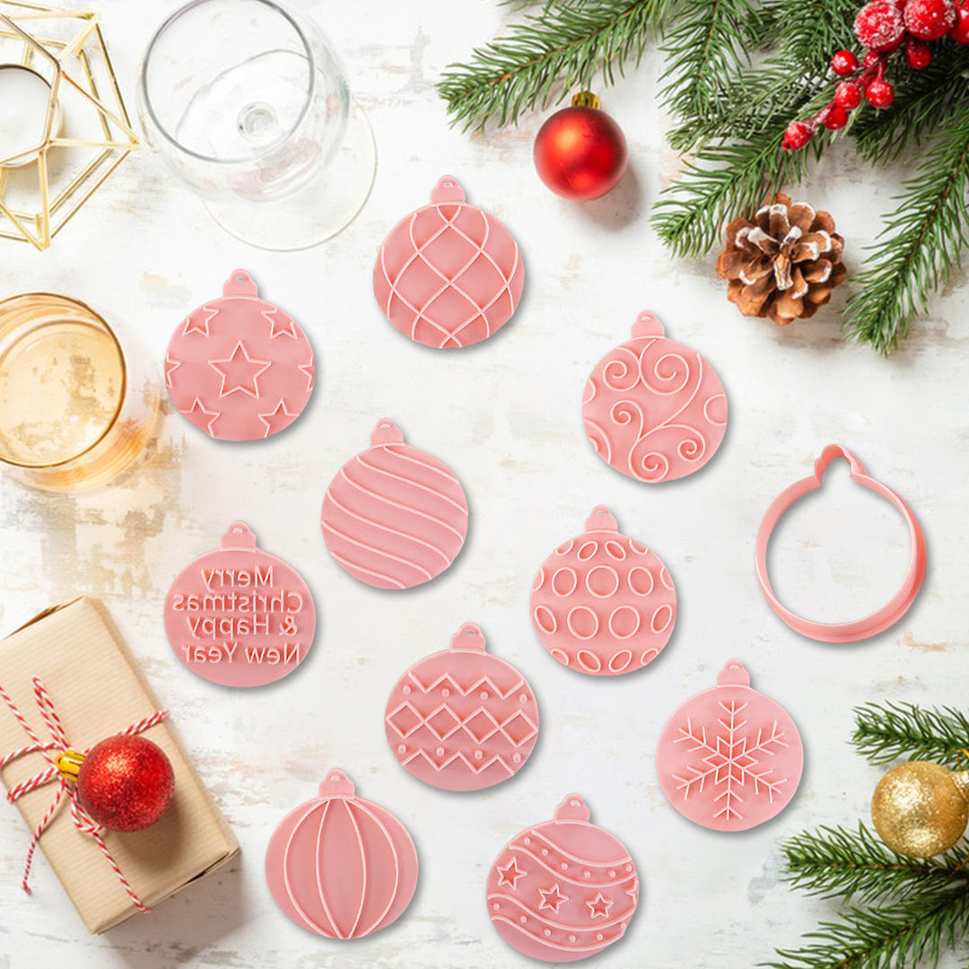 10Pcs Christmas Cookie Cutter Set Mini Stamps for Baking Food-Grade Snowflake Santa Sugar Cookie Molds for Holiday Image 12