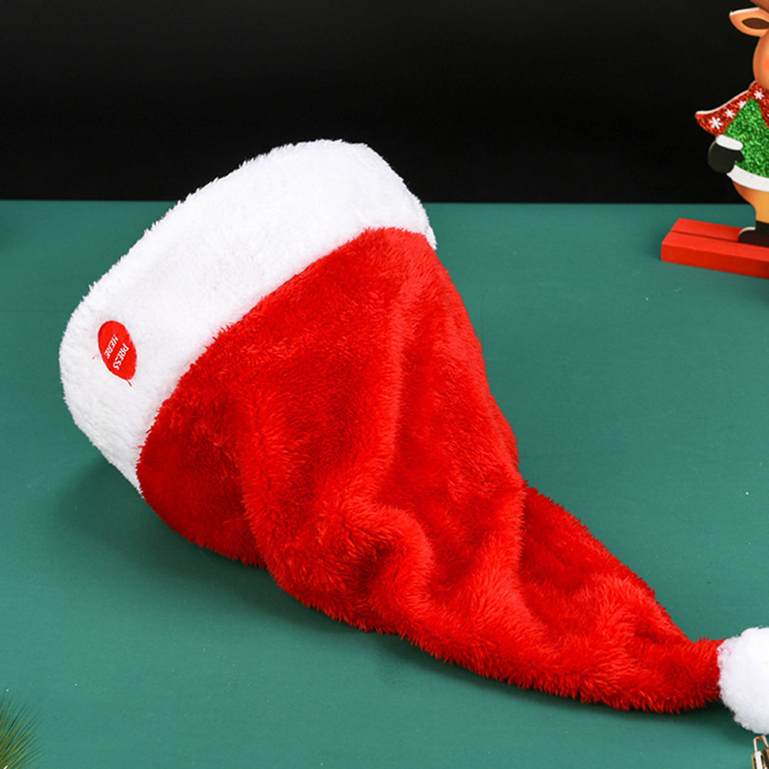 Electric Swinging Santa Hat Adults Kids Plush Christmas Hat Battery-operated Singing Santa Hat for Year Party Supplies Image 3