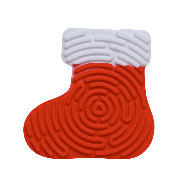 4Pcs/Set Christmas Sensory Activity Board Santa Hat Glove Tree Stress Relief Silicone Strip Fidget Toy Travel Kids Image 12