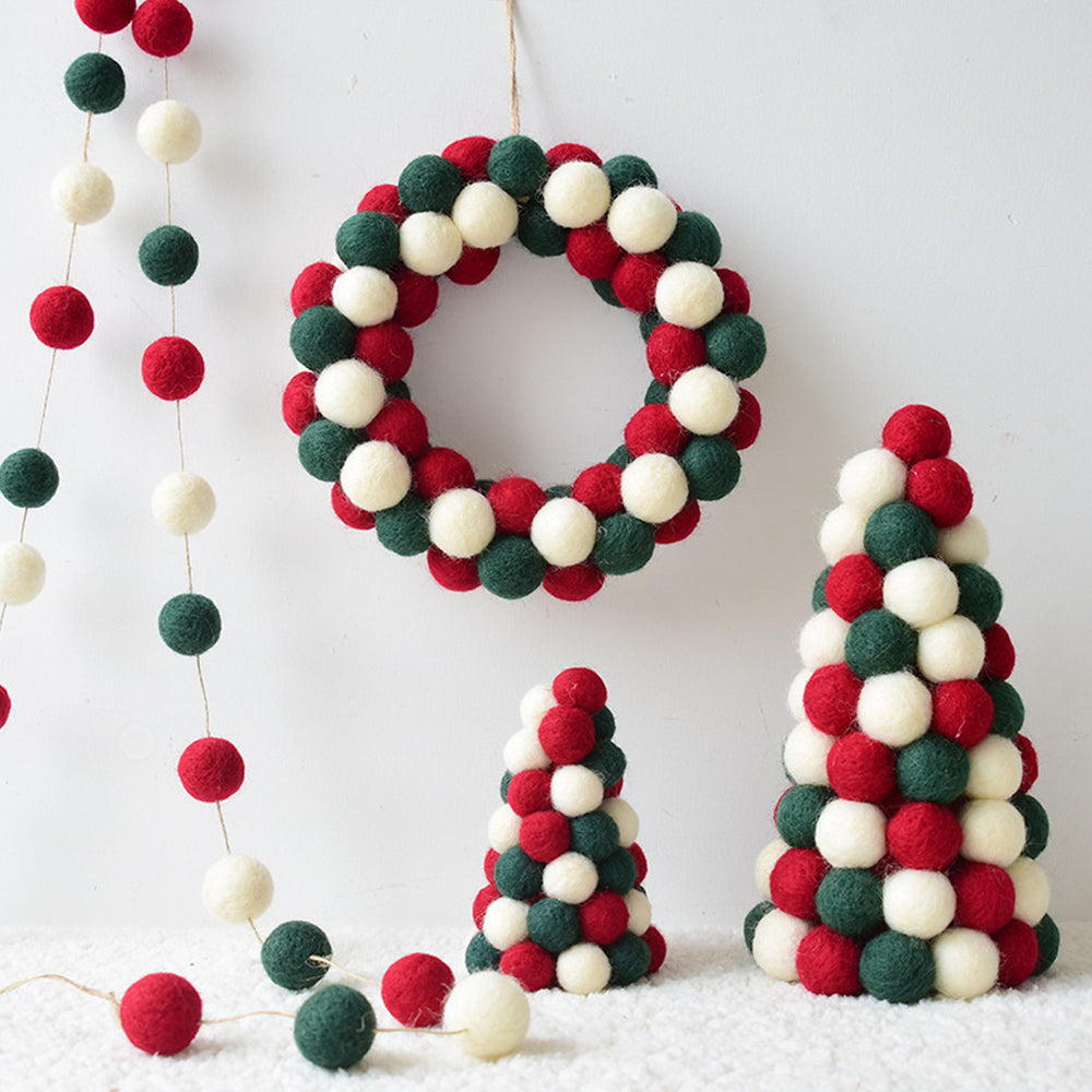 1 Pack Christmas Pom Pom Balls Felt Ball Ornaments DIY Christmas Garland Decoration Holiday Pom Balls for Birthday Party Image 2