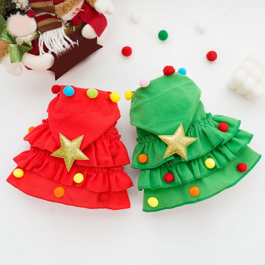 Pet Christmas Cloak Cosplay Costume Star Decor Festive Year Dog Cat Photo Prop Winter Fall Pet Clothes Holiday Cape Image 1