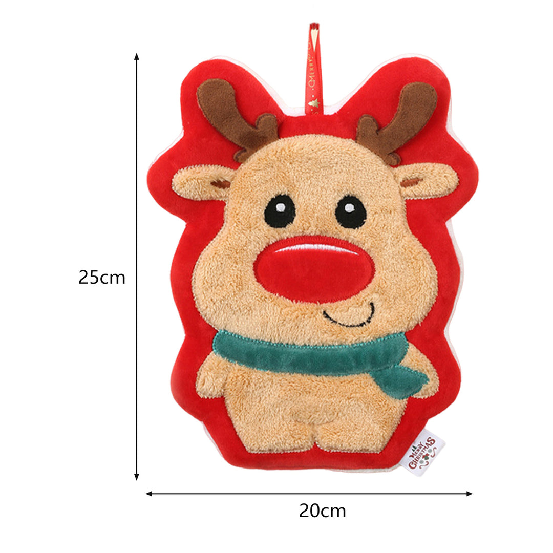 Christmas Hand Towel Santa Tree Bell Glove Snowman Elk Ultra Soft Thick Coral Fleece Hanging Loop Quick Drying Bathroom Image 12