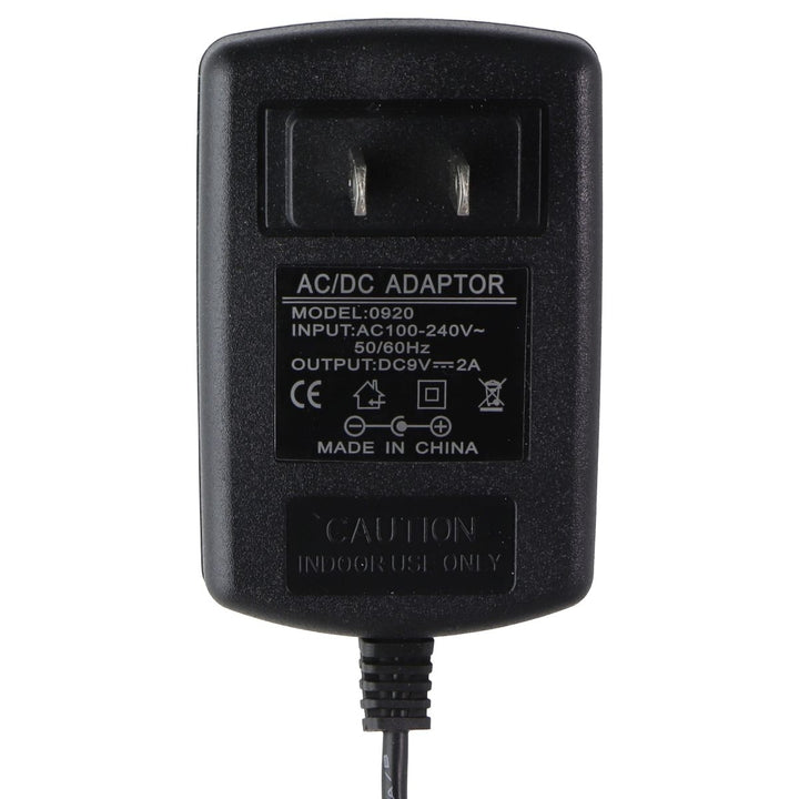 9V/2A AC/DC Power Adapter Wall Charger - Black (0920) Image 2