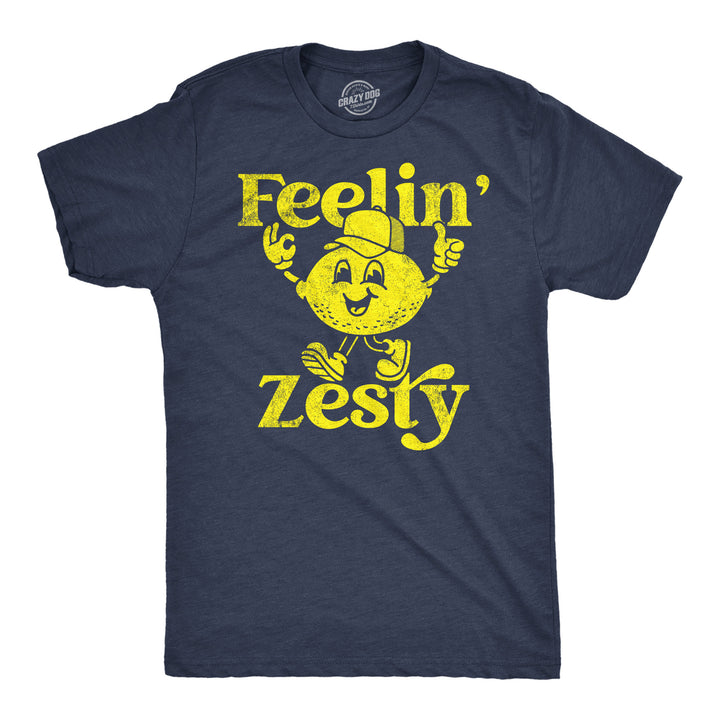 Mens Feelin Zesty Funny T Shirt Sarcastic Lemon Graphic Novelty Tee For Men Image 4