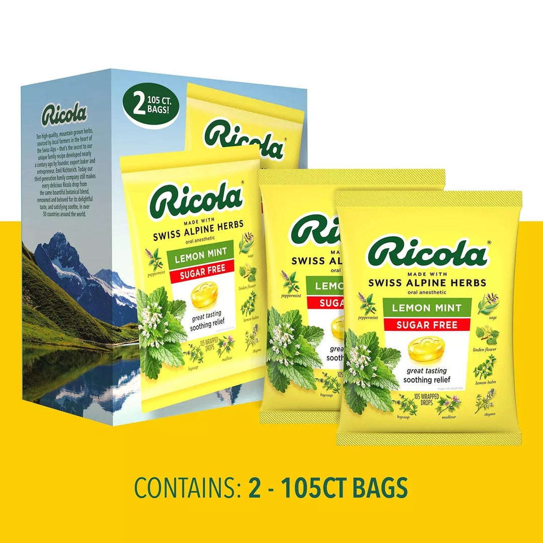 Ricola Sugar-Free Lemon Mint Herb Throat Drops 210 Count Image 3