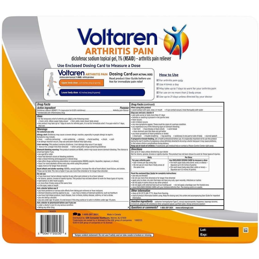 Voltaren Topical Arthritis Pain Relief Gel 5.3 Ounce (Pack of 2) + 1.7 Ounce Image 2