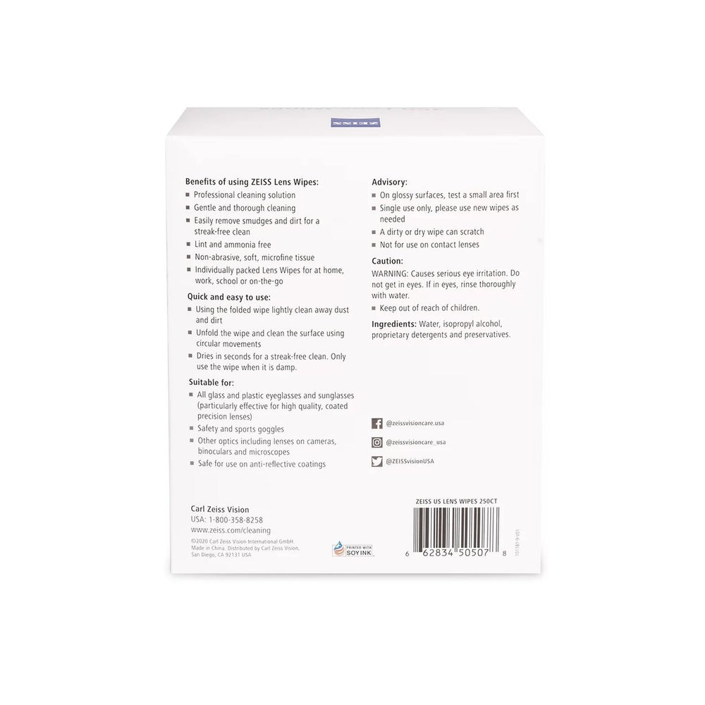 ZEISS Pre-Moistened Eyeglass Lens Cleaning Wipes 250 Count Image 2