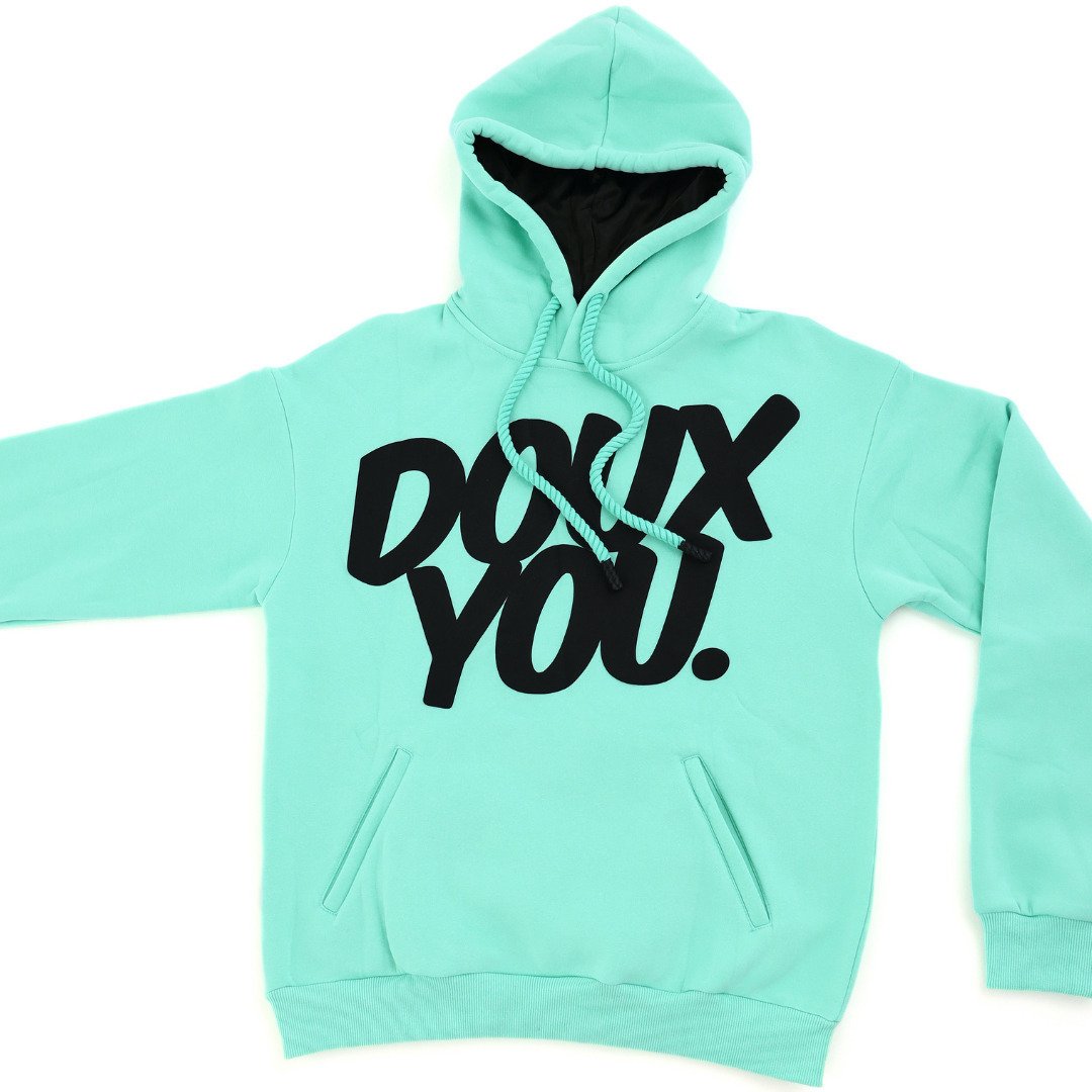 DOUX YOU Satin-Lined Hoodie - Doux Blue Image 1