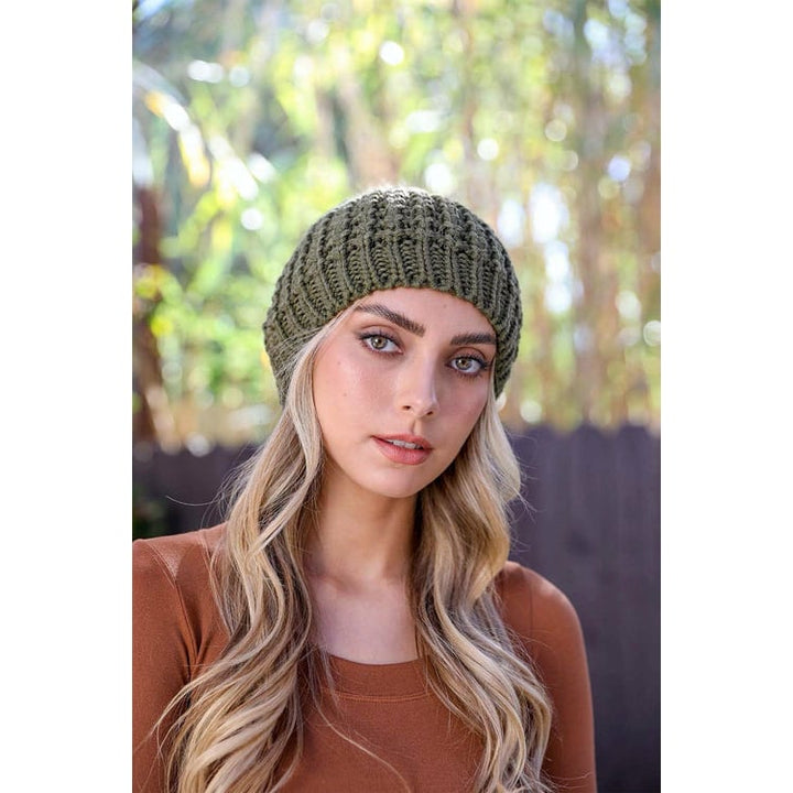 Cute Textured Pom Beanie Image 11