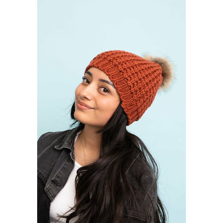 Cute Textured Pom Beanie Image 12