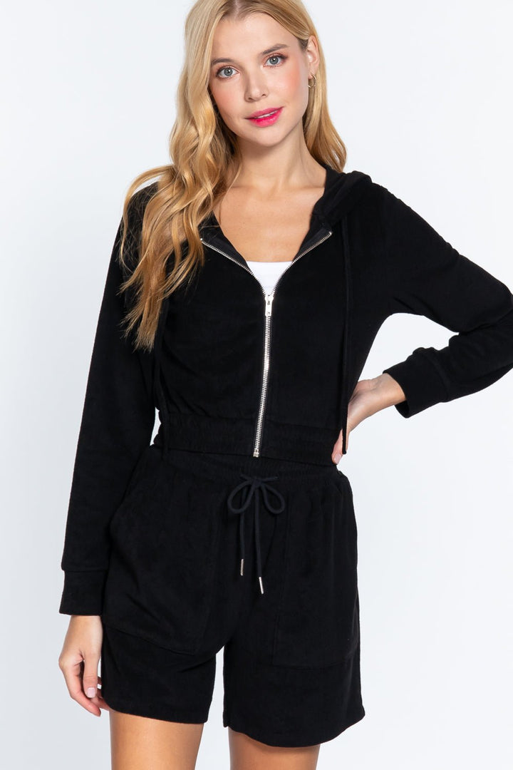 Hoodie Terry Towelling Jacket Image 2