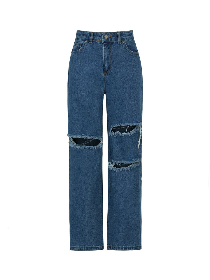 High-Waisted Ripped Jeans Image 4