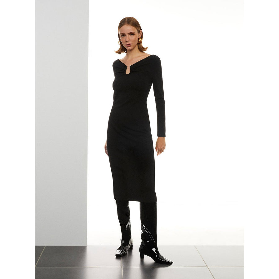 Horseshoe Cut Out Midi Dress Image 1