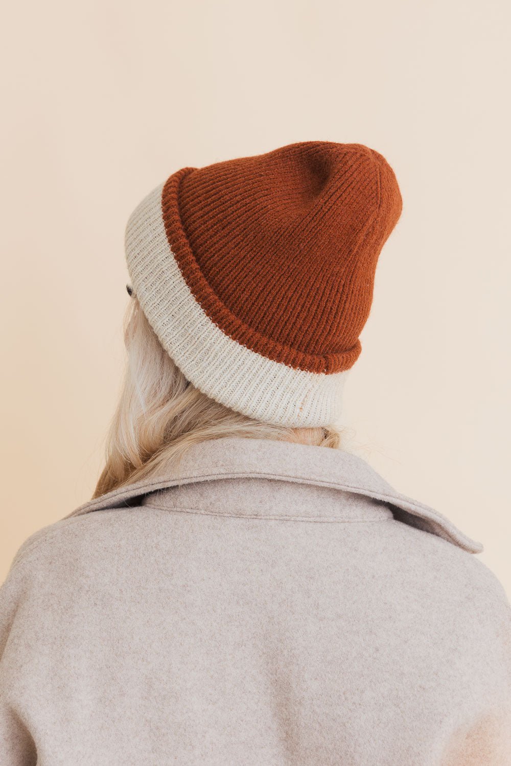 Essential Harmony Two-Tone Knit Beanie Image 2