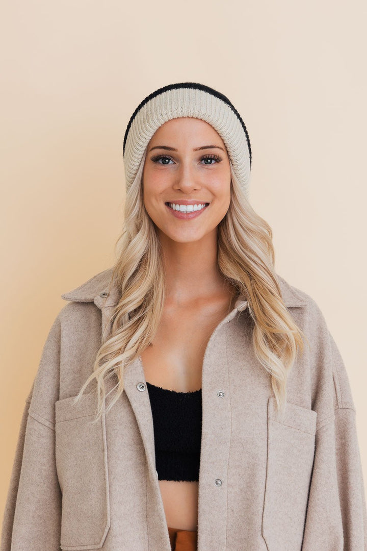 Essential Harmony Two-Tone Knit Beanie Image 4