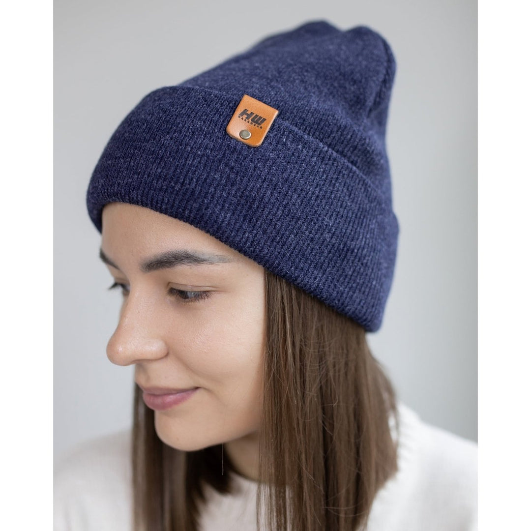 HAAKWEAR Knit Cuffed Beanie - Denim Blue Image 1