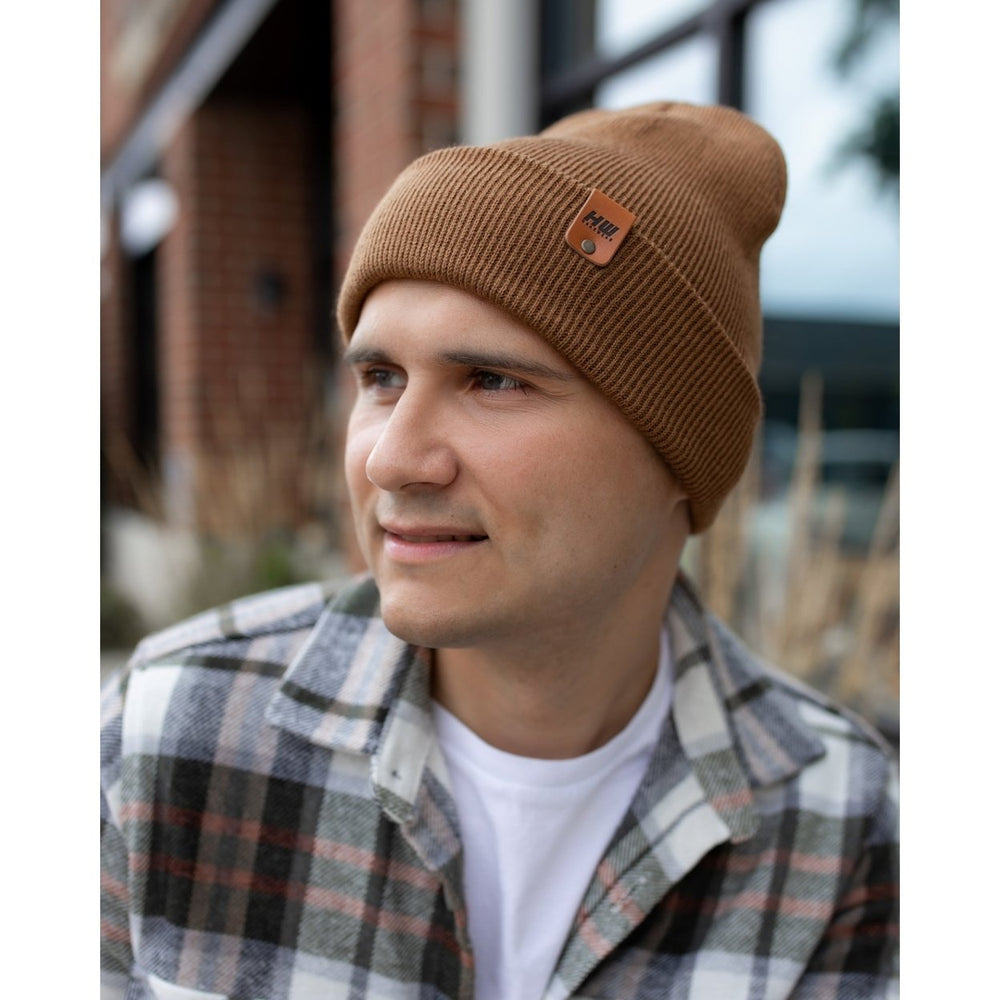 HAAKWEAR Knit Cuffed Beanie - Camel Brown Image 2