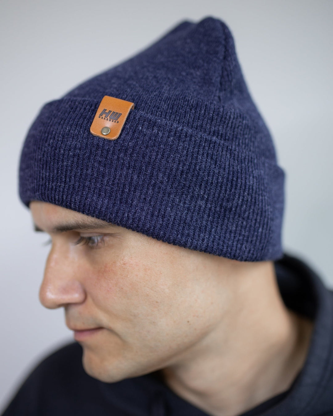 HAAKWEAR Knit Cuffed Beanie - Denim Blue Image 4