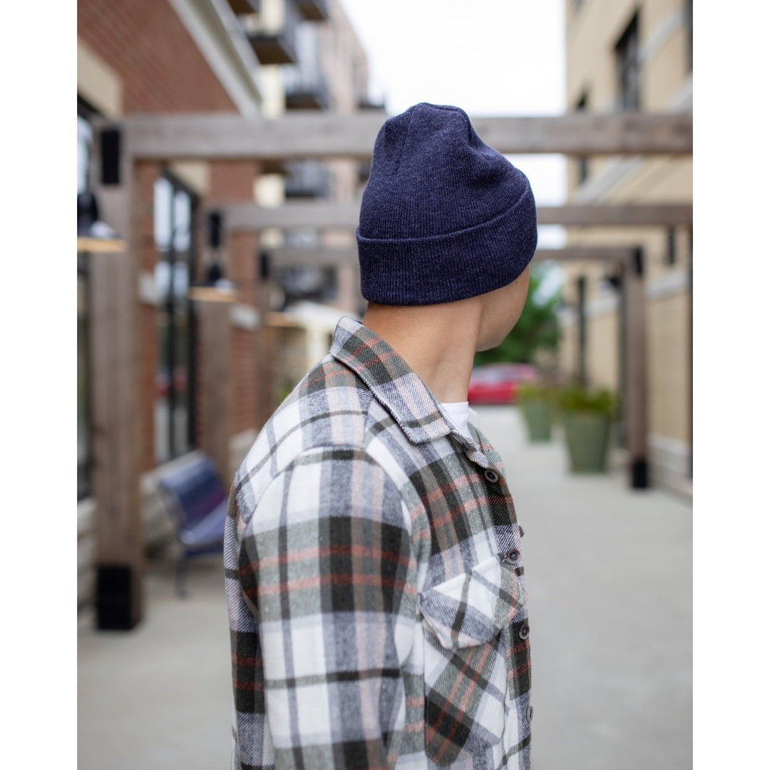 HAAKWEAR Knit Cuffed Beanie - Denim Blue Image 6