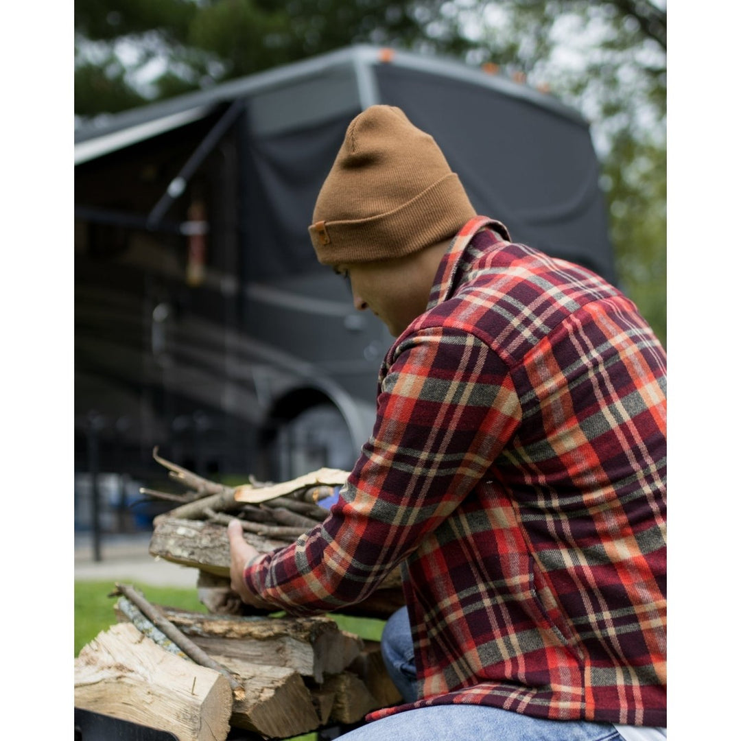 HAAKWEAR Knit Cuffed Beanie - Camel Brown Image 9