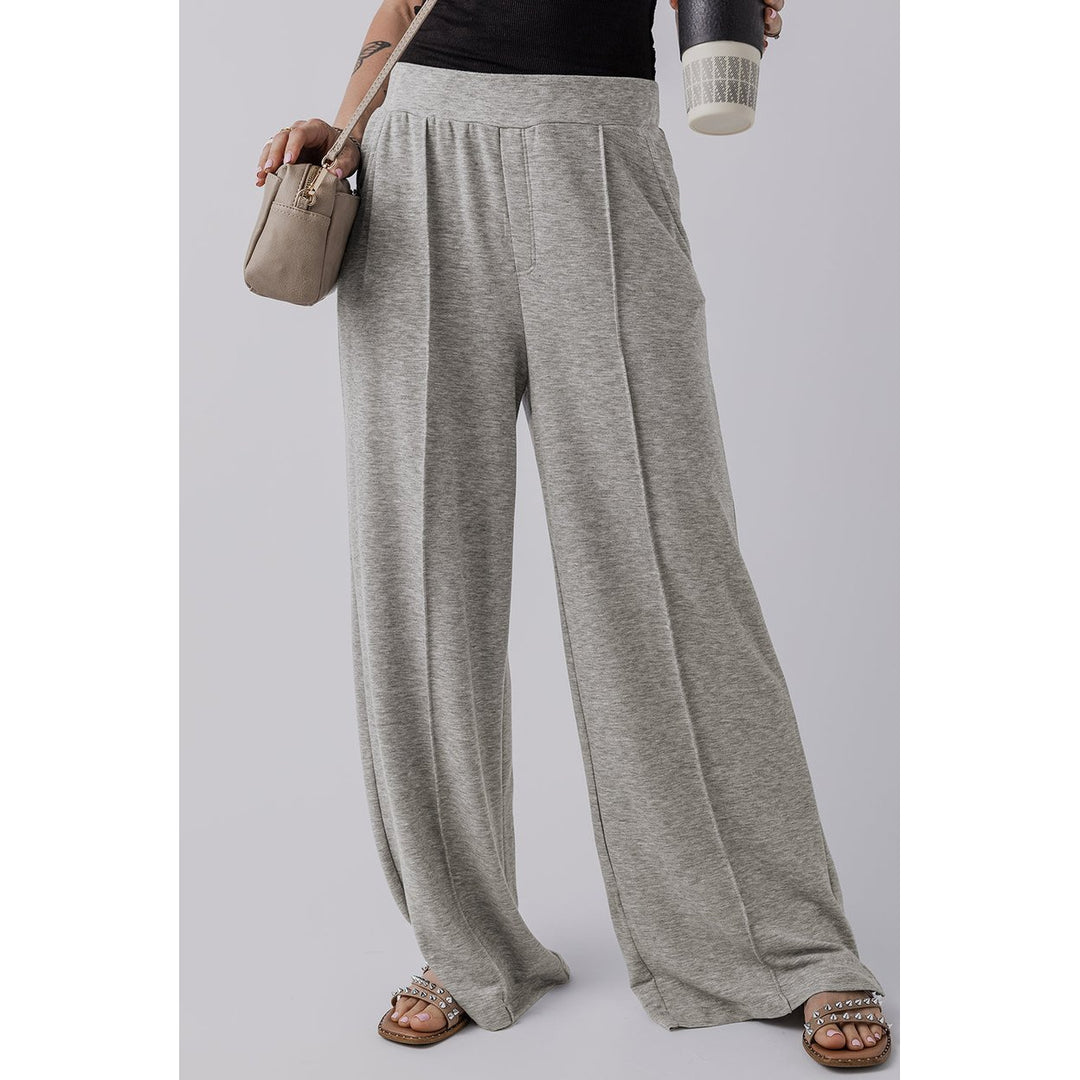 Freya Central Seam Wide Leg High Waist Knit Pants Image 1