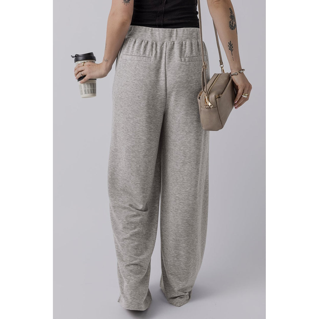 Freya Central Seam Wide Leg High Waist Knit Pants Image 2