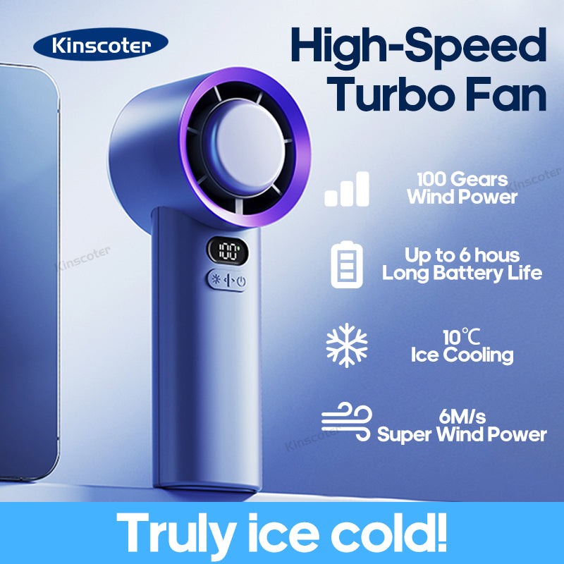 KINSCOTER Portable Handheld Turbo Fan 100 Wind Speeds Adjustable Mini Personal Fan Battery Operated Electric Eyelash Fan Image 1