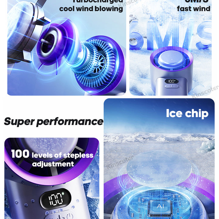 KINSCOTER Portable Handheld Turbo Fan 100 Wind Speeds Adjustable Mini Personal Fan Battery Operated Electric Eyelash Fan Image 2