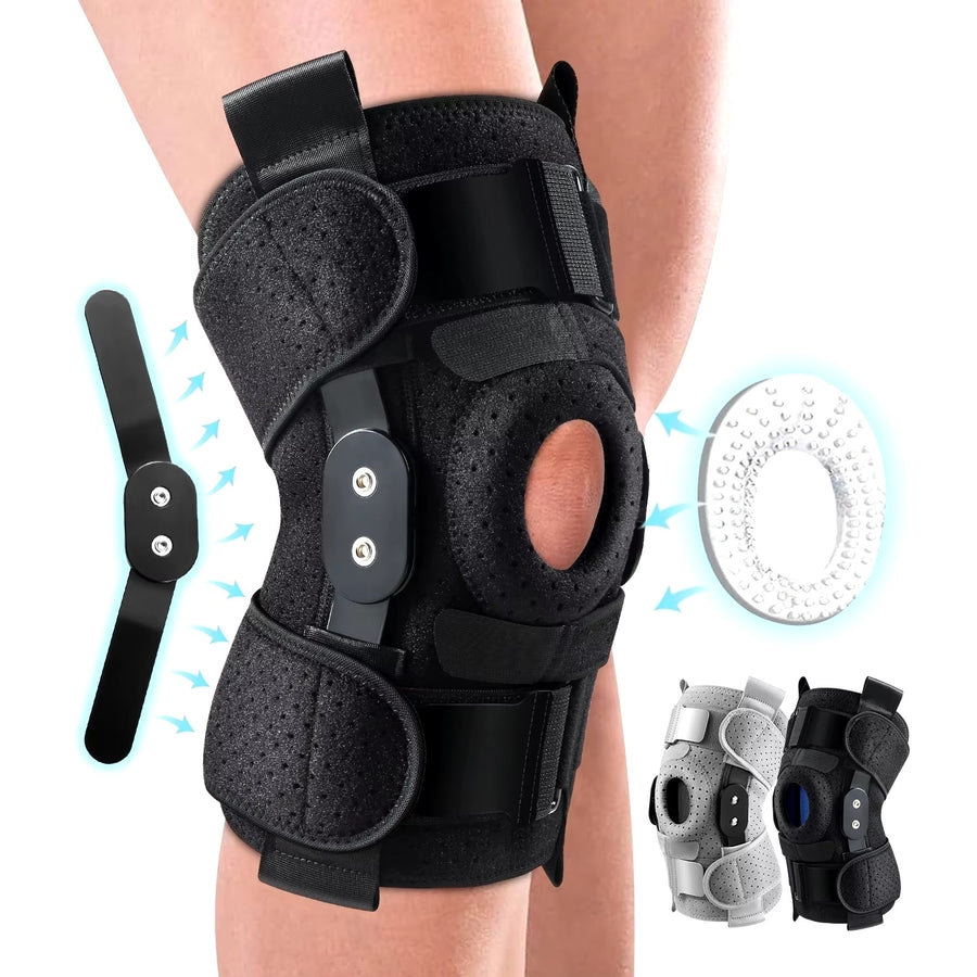 Hinged Knee Brace with Side Stabilizers and Patella Gel Pads for Pain Relief Image 1