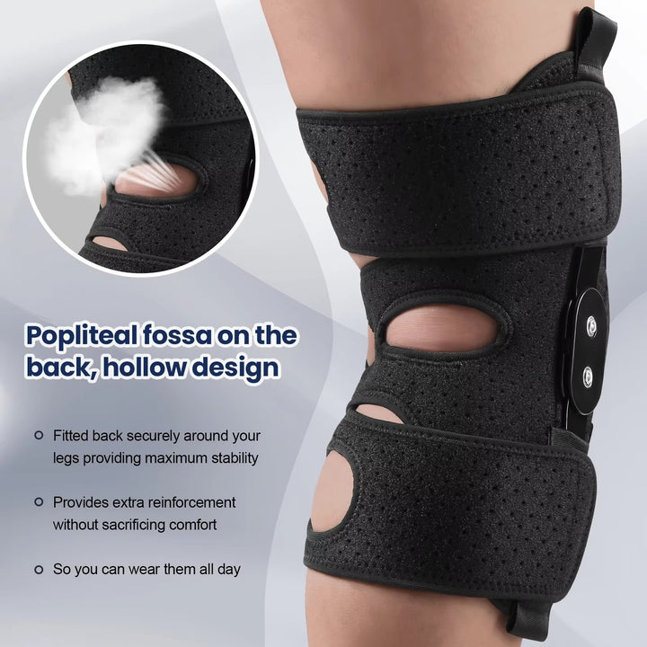 Hinged Knee Brace with Side Stabilizers and Patella Gel Pads for Pain Relief Image 4