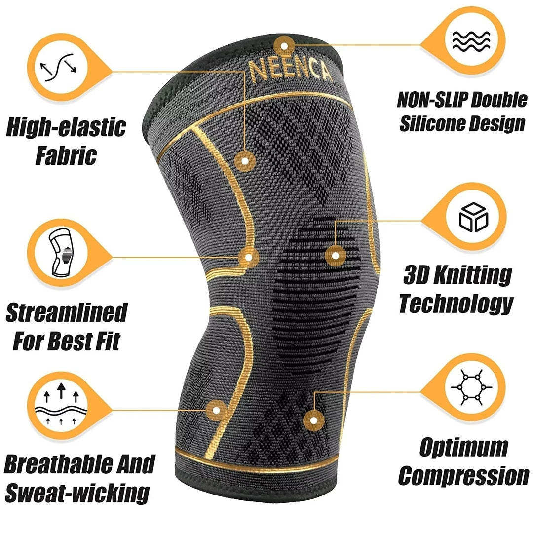 Knee Brace Compression Sleeve for Men and Women - Pain Relief for Meniscus Tear ACL Arthritis Image 2