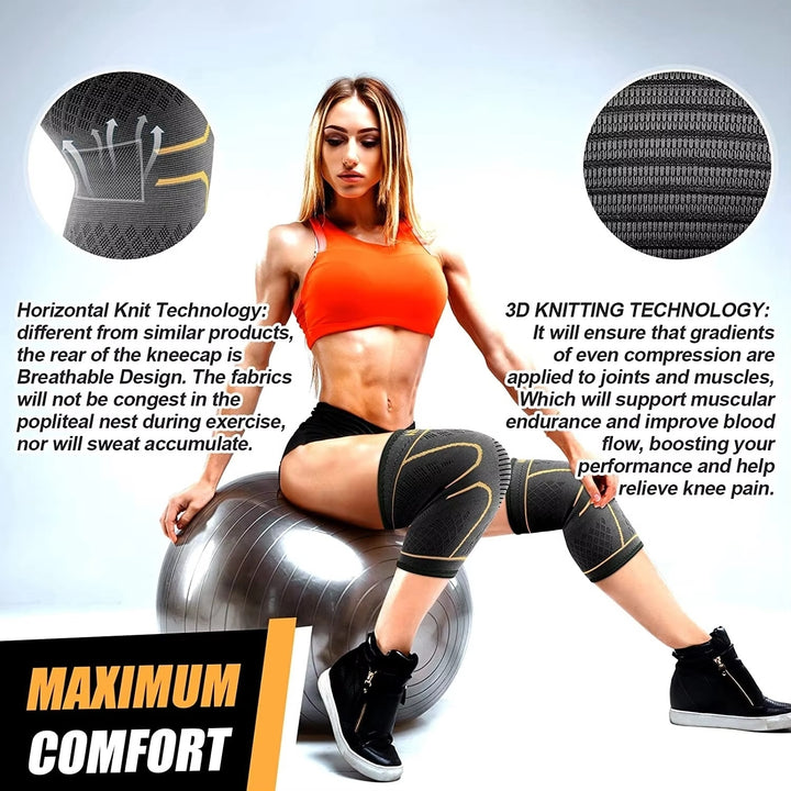 Knee Brace Compression Sleeve for Men and Women - Pain Relief for Meniscus Tear ACL Arthritis Image 4