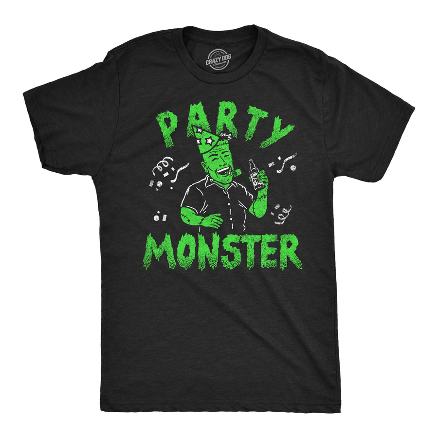 Mens Funny T Shirts Party Monster Sarcastic Halloween Party Frankenstein Graphic Tee For Men Image 1