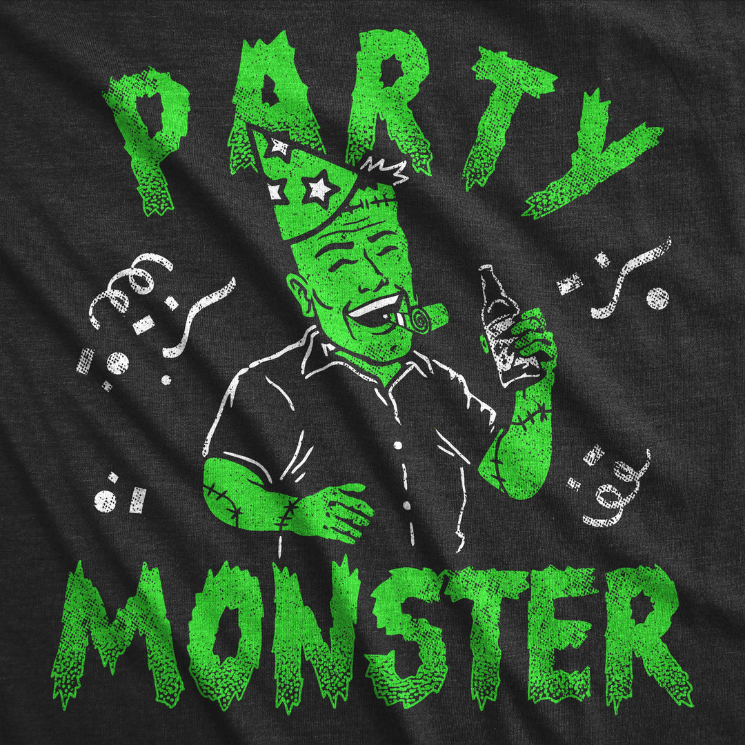 Mens Funny T Shirts Party Monster Sarcastic Halloween Party Frankenstein Graphic Tee For Men Image 2