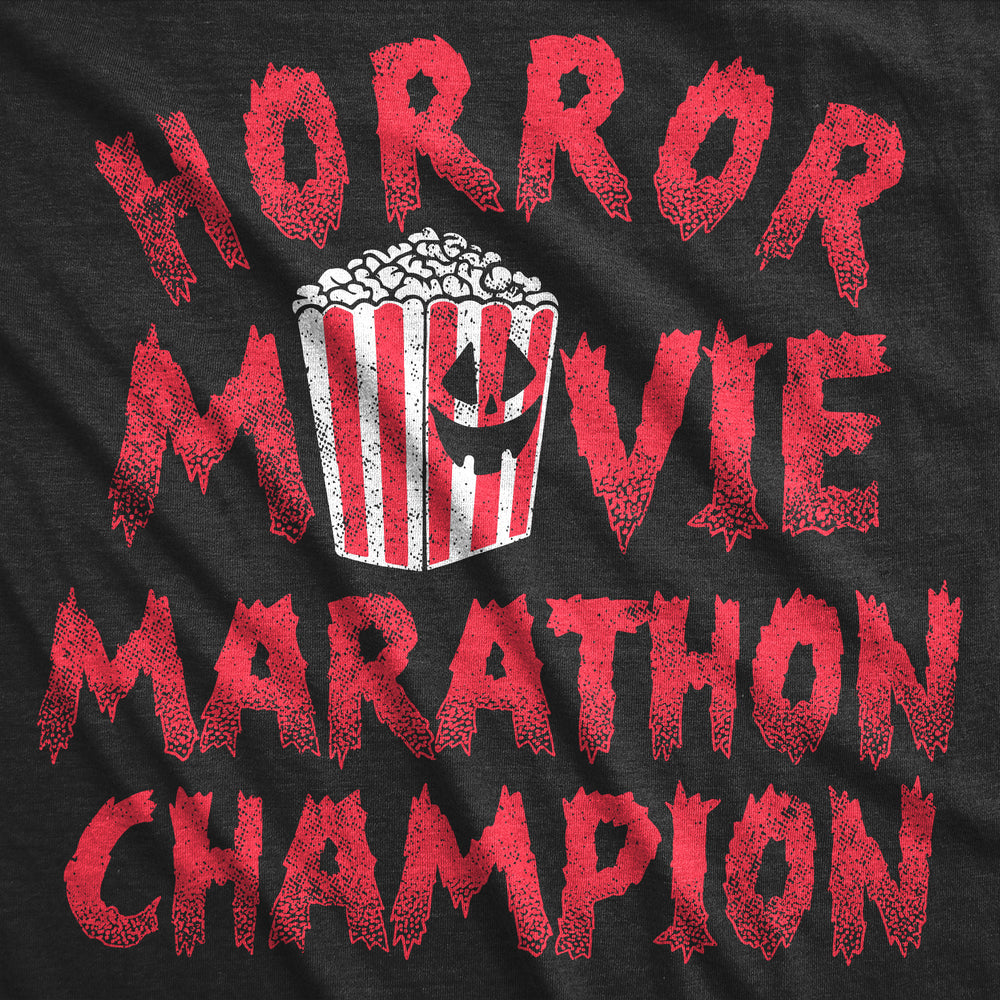 Mens Funny T Shirts Horror Movie Marathon Champion Sarcastic Halloween Tee For Men Image 2