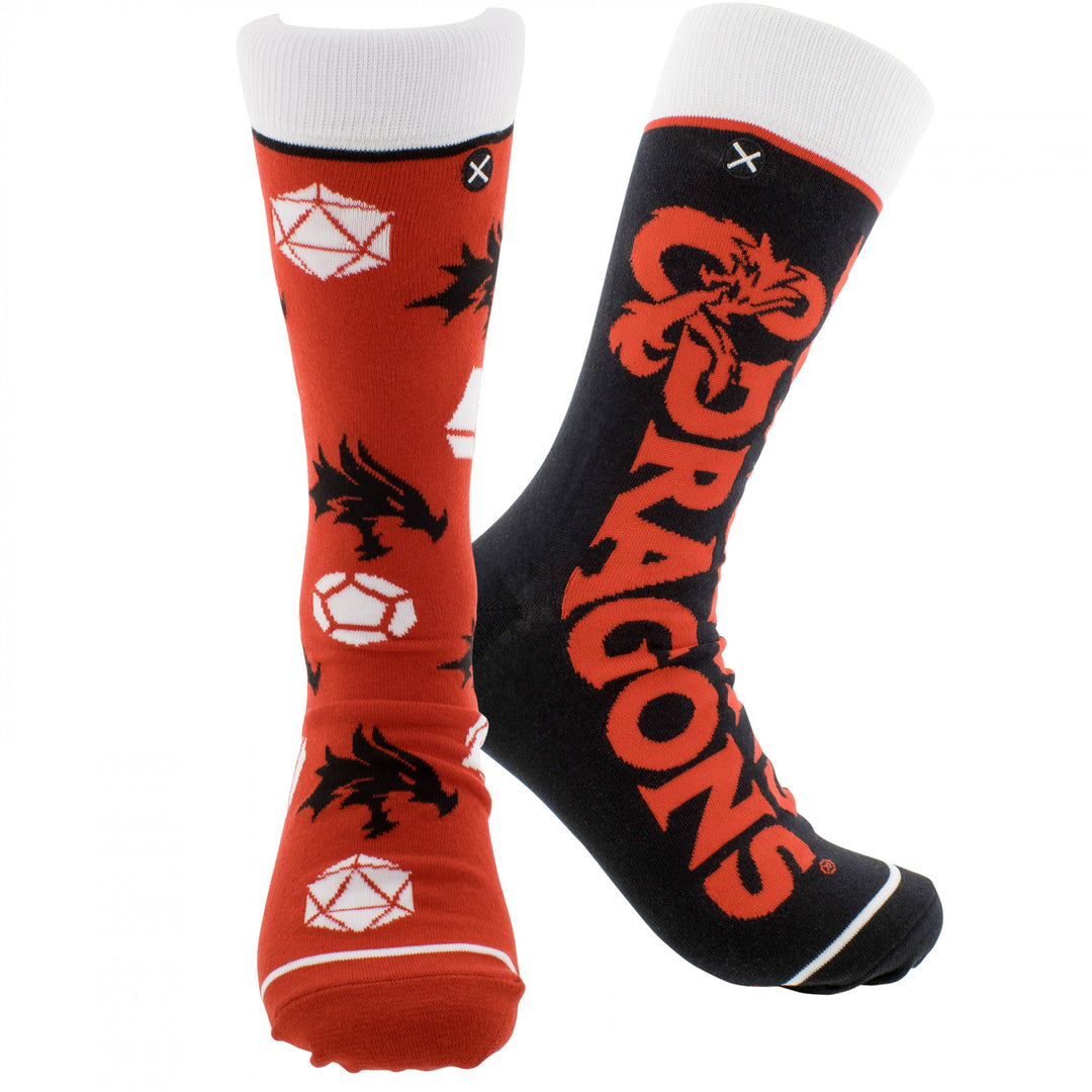 Dungeons and Dragons Logo and Symbols Crew Socks Image 1