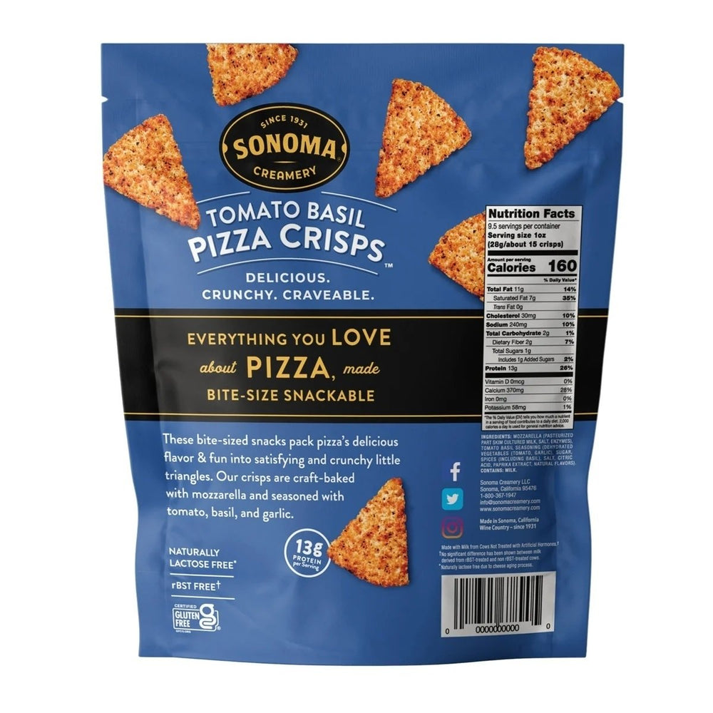 Sonoma Creamery Tomato Basil Pizza Crisps 9.5 Ounce Image 2