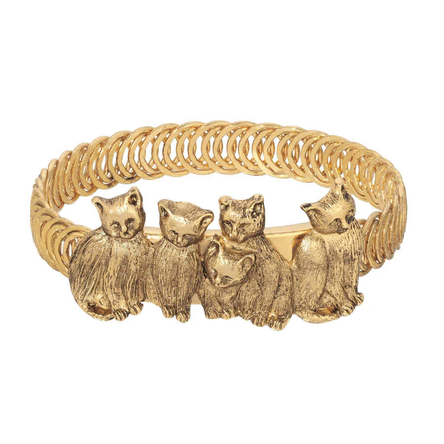 Womens Gold Bracelet Fashion Jewelry Cat Friends Belt Bracelet Image 1