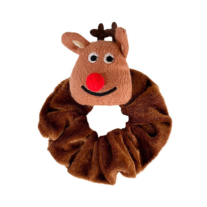 Christmas Plush Doll Hair Rope Elk Santa Claus Elastic Headband Xmas Hair Scrunchies Velvet Holiday Accessories Image 3