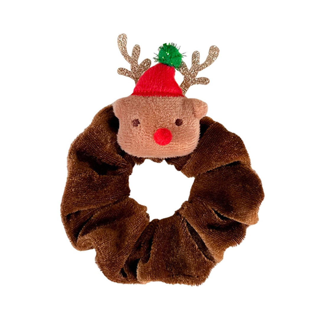 Christmas Plush Doll Hair Rope Elk Santa Claus Elastic Headband Xmas Hair Scrunchies Velvet Holiday Accessories Image 1